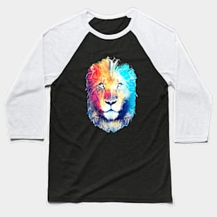 Lion Wild Nature Animal Colors Art Paint Baseball T-Shirt